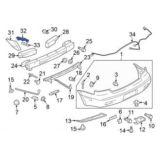 New OEM Genuine Mitsubishi, Rear Left Upper Bumper Cover Spacer Panel Bracket - Part # MN181416