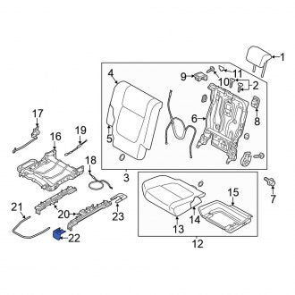 New OEM Genuine Mitsubishi, Rear Left Seat Track Cover - Part # 6977A792