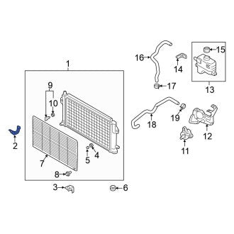 New OEM Genuine Mitsubishi, Left Upper Radiator Mount Bracket - Part # 1351A063