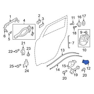 New OEM Genuine Mitsubishi, Rear Right Door Lock Rod Cover - Part # 5715A764