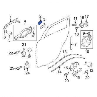 New OEM Genuine Mitsubishi, Front Left Exterior Door Handle Cover - Part # 5716A513WB