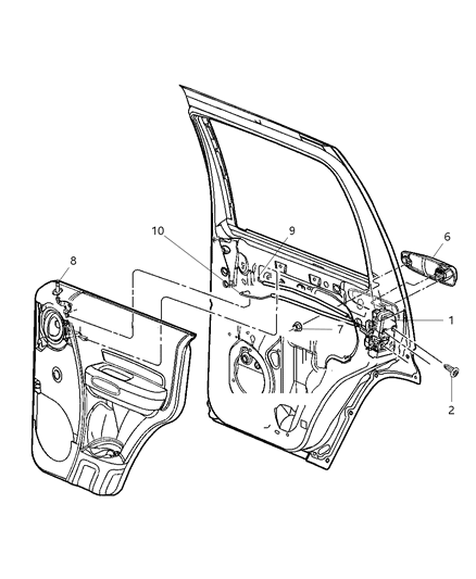 New 2003-2007 Fits Chrysler Liberty Link-Inside Lock To Latch - Part # 5072360AB