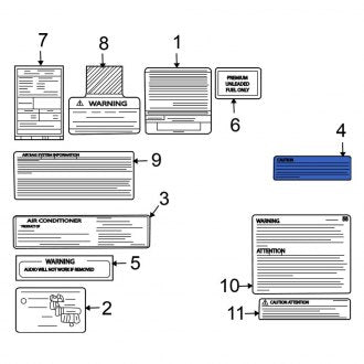 New OEM Genuine Mitsubishi, Caution Label - Part # MN141027