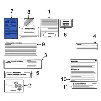 New OEM Genuine Mitsubishi, Tire Information Label - Part # 7430A226