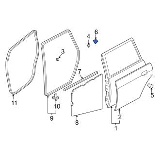 New OEM Genuine Mitsubishi, Rear Left Paint Protection Film - Part # MR987575