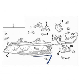 New OEM Genuine Mitsubishi, Front Left Headlight Seal - Part # 8301A063