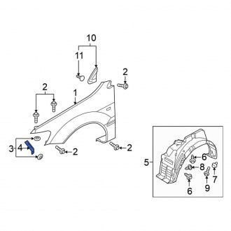 New OEM Genuine Mitsubishi, Left Fender Bracket - Part # MR592583