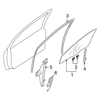 New OEM Genuine Mitsubishi, Rear Door Glass Attaching Clips - Part # MR503879