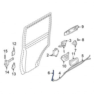 New OEM Genuine Mitsubishi, Rear Right Inner Door Lock Operating Rod - Part # MR436806