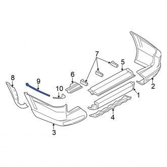 New OEM Genuine Mitsubishi, Rear Left Bumper Cover Reinforcement - Part # MR437385