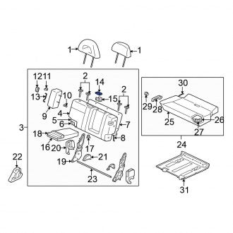 New OEM Genuine Mitsubishi, Center Right Seat Belt Retractor Cover - Part # MR613976