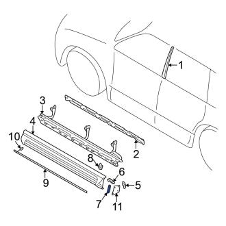 New OEM Genuine Mitsubishi, Left Running Board Step Pad Bracket - Part # MR354969