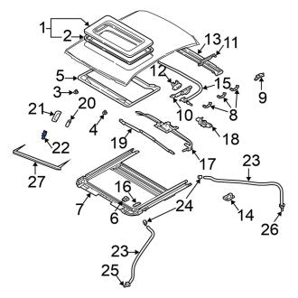 New OEM Genuine Mitsubishi, Sunroof Guide Rail Bracket - Part # MR503931