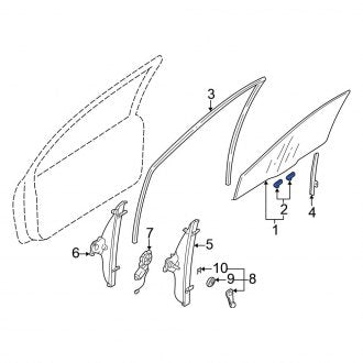 New OEM Genuine Mitsubishi, Door Glass Attaching Clips - Part # MR523996