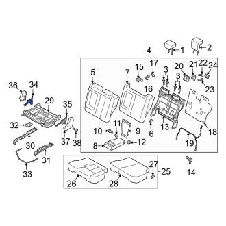 New OEM Genuine Mitsubishi, Rear Left Inner Seat Hinge Cover - Part # 6977B278XA