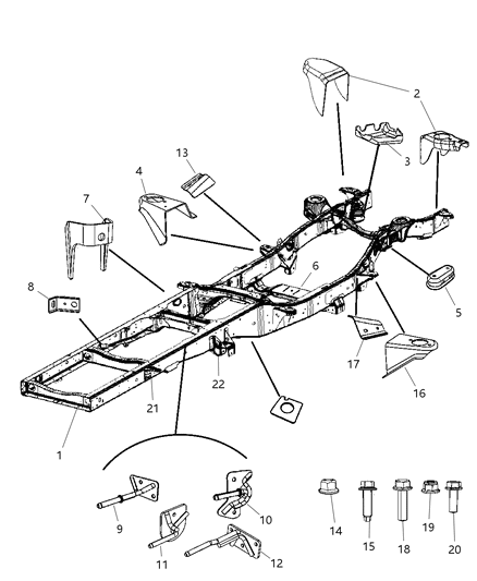 New 2011-2012 Fits Chrysler 3500, 4500, 5500 Bracket-Cab - Part # 68069539AA