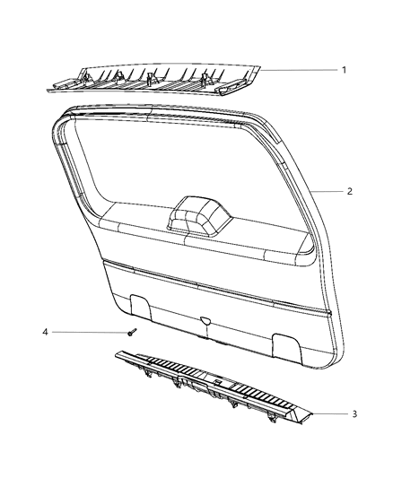 New 2009-2012 Fits Chrysler Liberty Panel-Liftgate Scuff - Part # 1BU31DK7AC