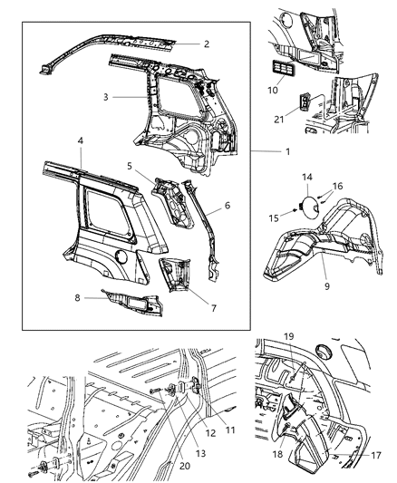 New 2006-2010 Fits Chrysler Grand Cherokee Trough-Liftgate Opening - Part # 55396059AF