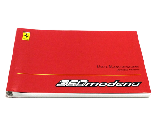 New OEM 2001 Ferrari 360 Modena Japanese Version Owners Handbook Manual Cat. 1728/01