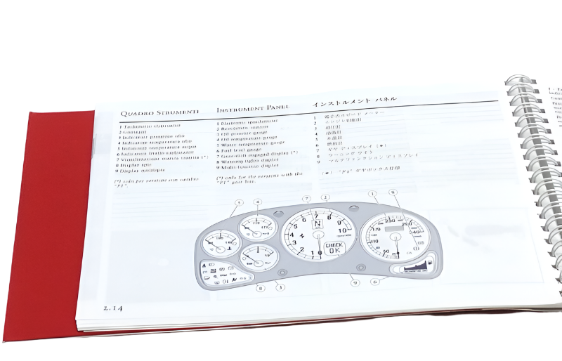 New OEM Ferrari 360 Spider Japanese 2002 Spec Owners Manual Handbook, Cat # 1728/01