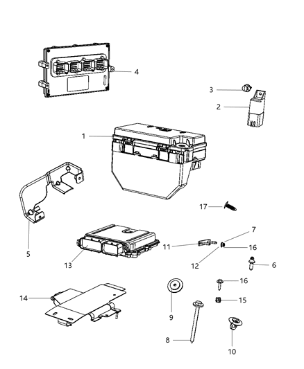 New 2008-2012 Fits Chrysler Liberty, Nitro Bracket-Engine Control Module - Part # 68055420AC