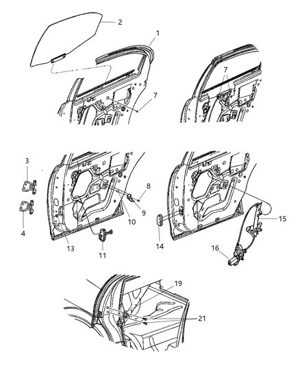 Regulator Rear Door Window