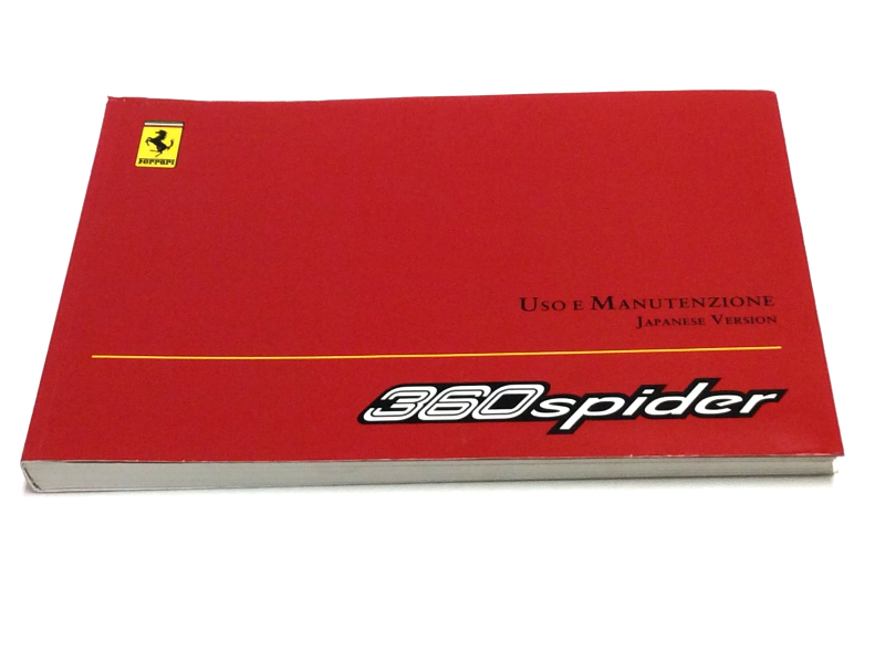 New OEM 2001 Ferrari  360 Spider Japanese Version Owners Handbook Manual Cat. 1677/01