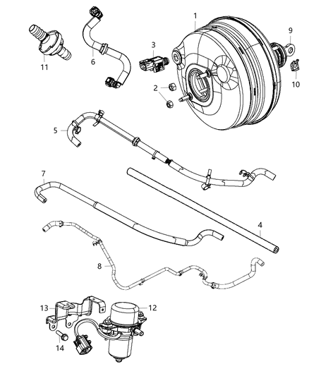 Hose Brake Booster Vacuum