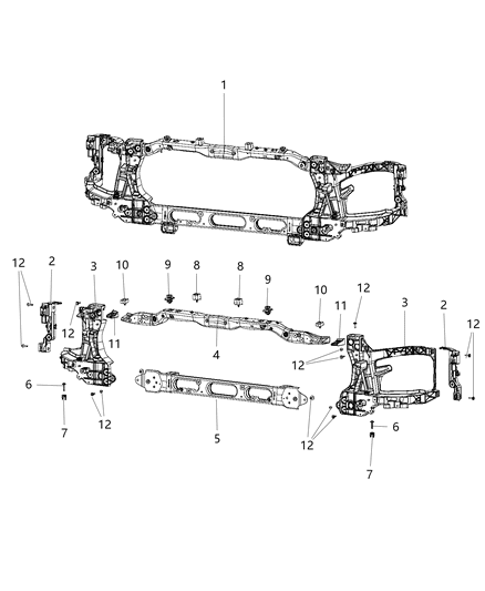 New 2013-2014 Fits Chrysler 3500, 4500, 5500 Panel-Radiator Closure - Part # 68224855AA