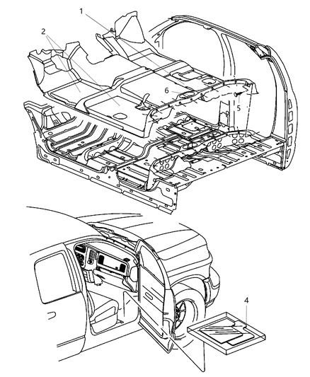 New 2015-2017 Fits Chrysler 3500, 4500, 5500 Mat-Floor - Part # 1XG04DX9AD