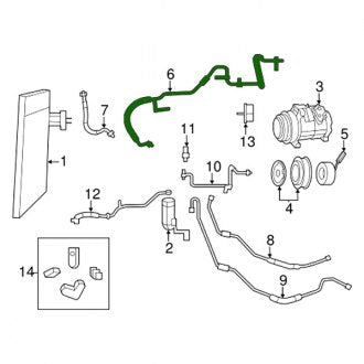 New OEM A/C Refrigerant Suction Hose Fits, 2008-2009 Chrysler Town and Country - Part # 68029289AA