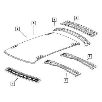 New OEM Roof Panel Fits, 2008-2009 Chrysler 300 - Part # 68036652AC