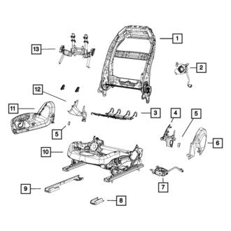 New OEM Right Seat Back Frame Fits, 2015-2017 Chrysler 200 - Part # 68260534AC