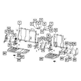 New OEM Rear Right Seat Back Frame Fits, 2019-2024 Dodge Ram - Part # 68272005AD