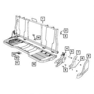 New OEM Rear Seat Frame Fits, 2019-2024 Dodge Ram - Part # 68272033AB