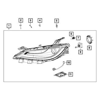 New OEM Front Left Headlight Assembly Fits, 2017 Chrysler 200 - Part # 68312099AA