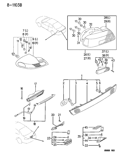 New 1995-1996 Fits Chrysler Avenger Lamp Pkg Combination - Part # MR162898