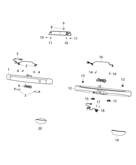 New 2016-2017 Fits Chrysler Caliber, Compass, Patriot Bar-Light Support - Part # 6DG00JSCAA