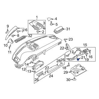 New OEM Genuine Porsche, Instrument Panel Knee Bolster Cap - Part # 99155242903OW5