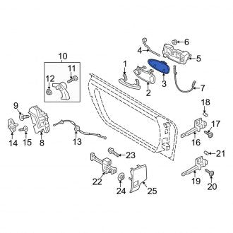 New OEM Genuine Porsche, Front Left Outer Exterior Door Handle Base Gasket - Part # 99153744502