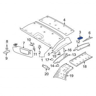 New OEM Genuine Porsche, Headliner Hardware Kit - Part # 9P1898909