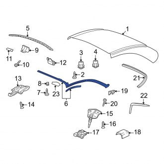 New OEM Genuine Porsche, Front Convertible Top Seal - Part # 99656121900