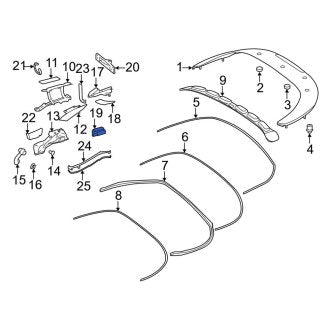 New OEM Genuine Porsche, Left Convertible Top Stowage Compartment Stop - Part # 99656140100