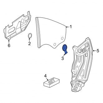 New OEM Genuine Porsche, Quarter Glass Bracket - Part # 9P1837359A