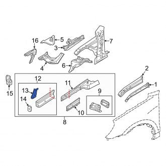 New OEM Genuine Porsche, Left Frame Rail End Bracket - Part # 95850166900GRV