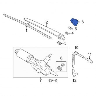 New OEM Genuine Porsche, Back Glass Wiper Arm Cap - Part # 95862812200