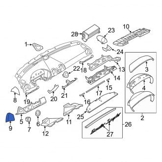 New OEM Genuine Porsche, Left Upper Instrument Panel Side Cover - Part # 987552537015V7