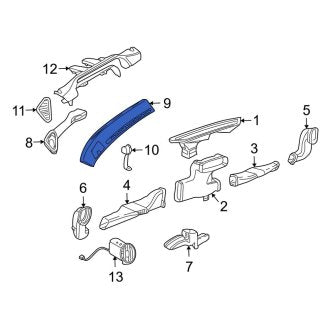 New OEM Genuine Porsche, Right Windshield Defroster Nozzle - Part # 98755245601T13