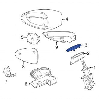 New OEM Genuine Porsche, Lower Right Door Mirror Gasket - Part # 97073182402