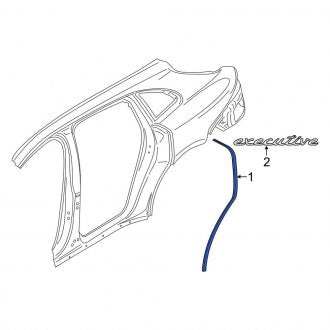 New OEM Genuine Porsche, Rear Left Side Body Trim Protector - Part # 971807637B